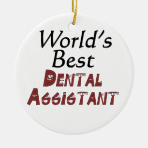 Ornamento De Cerâmica O melhor assistente dental do mundo