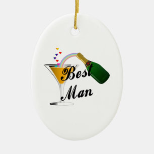 Ornamento De Cerâmica O melhor brinde de Champagne do homem