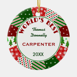 Ornamento De Cerâmica O MELHOR CARPINTEIRO ou a alguma ocupação