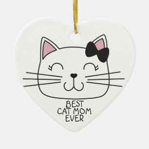 Ornamento De Cerâmica O melhor gato branco que a mãe já teve gatinho de