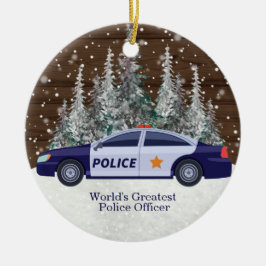Ornamento De Cerâmica O melhor policial do mundo no Natal