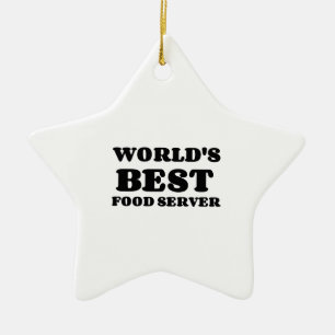 ORNAMENTO DE CERÂMICA O MELHOR SERVIDOR DE COMIDAS DO MUNDO