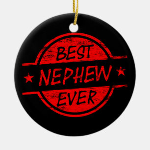 Ornamento De Cerâmica O melhor sobrinho sempre vermelho