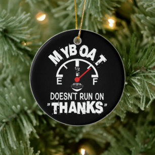 Ornamento De Cerâmica O meu barco não funciona em OBRIGADOS, o Capitão E