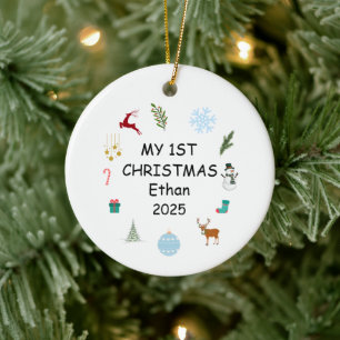 Ornamento De Cerâmica O meu primeiro Bauble de Natal, Bauble para o Bebê
