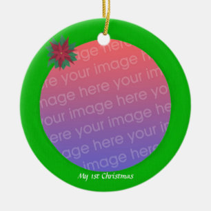 Ornamento De Cerâmica O meu primeiro filme de Natal Verde