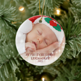 ORNAMENTO DE CERÂMICA O MEU PRIMEIRO NATAL BONITO DE CERÂMICA