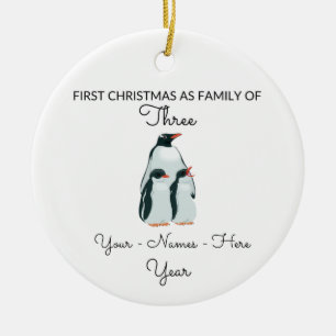 Ornamento De Cerâmica O Mínimo Fato de Primeiro Natal como Família dos T