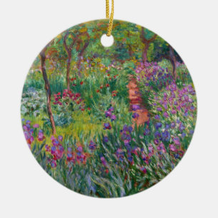 Ornamento De Cerâmica o monet floresce o vintage -íris-jardim-em-giverny