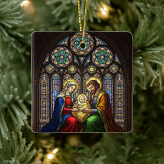 Ornamento De Cerâmica O Motivo da Temporada Natividade personalizada