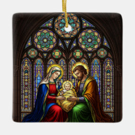 Ornamento De Cerâmica O Motivo da Temporada Natividade personalizada