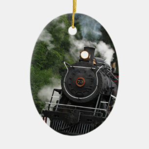 Ornamento De Cerâmica o motor da estação de comboio do trilho do vapor