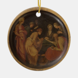 Ornamento De Cerâmica O nascimento de St John o baptista, c.1526 (óleo