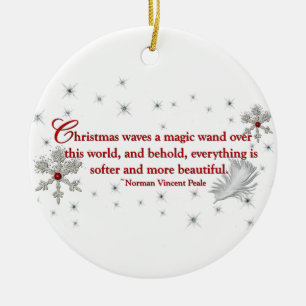Ornamento De Cerâmica O Natal acena uma varinha mágica