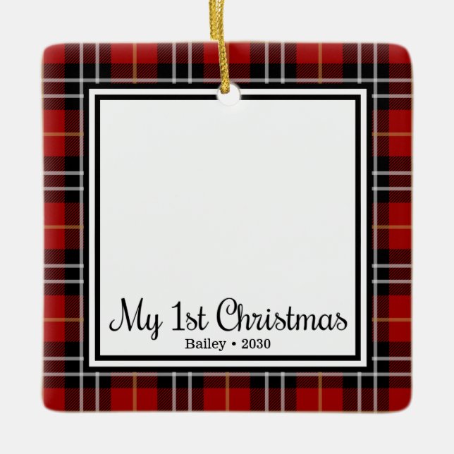 Ornamento De Cerâmica O Natal de 1rua de Puppy (Frente)