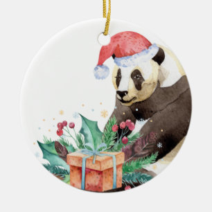 Ornamento De Cerâmica O Natal do Panda Zhen Zhen