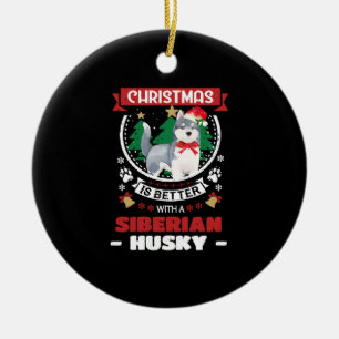 Ornamento De Cerâmica O Natal É Melhor Com Uma Cristã Irlandesa Husky