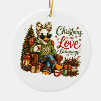 Ornamento De Cerâmica O Natal é Minha Linguagem do Amor