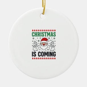 Ornamento De Cerâmica O Natal Está Chegando Design Papai Noel Boneco de