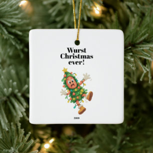 Ornamento De Cerâmica O Natal mais Wurst de todos! Foto engraçada de Sal