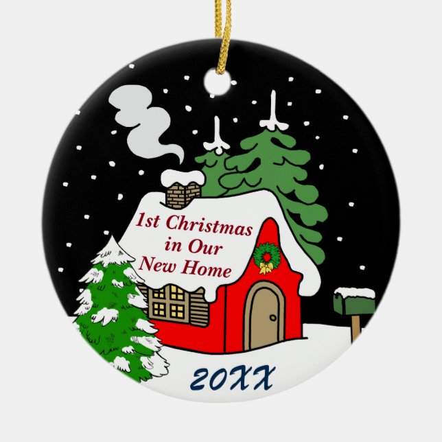 Ornamento De Cerâmica ø Natal na casa nova (Frente)