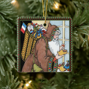 Ornamento De Cerâmica O natal vintage, Papai Noel brinca calçados das