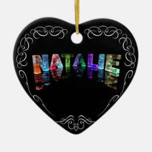 Ornamento De Cerâmica O Natalie conhecido - nome nas luzes (fotografia)