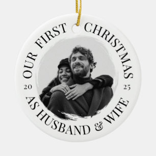 Ornamento De Cerâmica O nosso primeiro Natal como marido e mulher minima