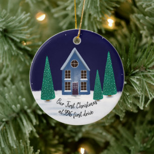 Ornamento De Cerâmica o nosso primeiro Natal na nossa nova casa