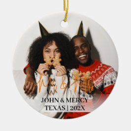 Ornamento De Cerâmica O nosso primeiro Natal, Sr. e Sra. Novamente elega