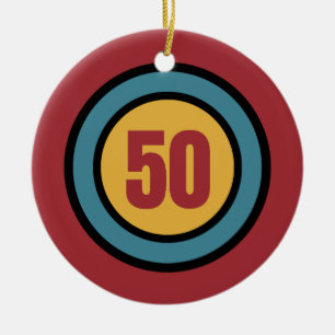 Ornamento De Cerâmica O número 50 da decoração das árvores de Natal