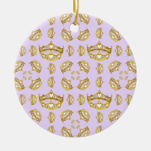 Ornamento De Cerâmica o ouro coroa o lilac pálido das tiaras