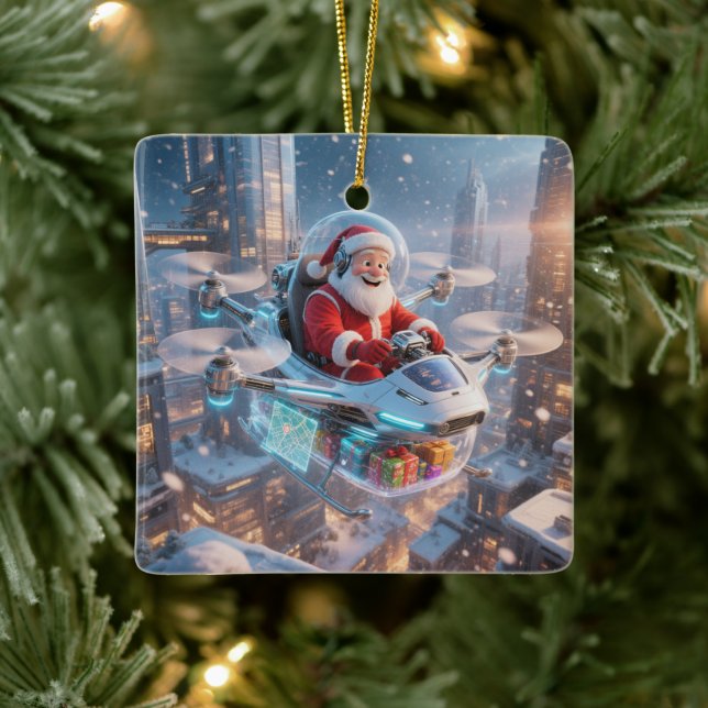 Ornamento De Cerâmica O Papai Noel de Ficção Científica Mais Legal (Árvore)