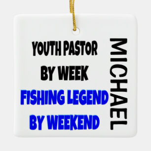 Ornamento De Cerâmica O Pastor Juvenil Adora A Pesca CLIENTE