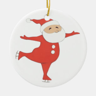 Ornamento De Cerâmica O patinagem no gelo de Papai Noel {ornamento}