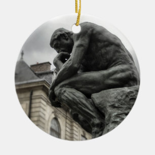 Ornamento De Cerâmica O Pensador Rodin Paris Escultura