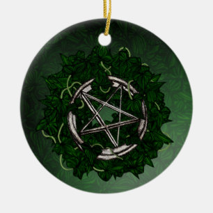 Ornamento De Cerâmica O Pentacle & a hera