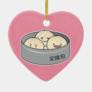 Ornamento De Cerâmica O pequeno almoço chinês do dim sum do bolo da