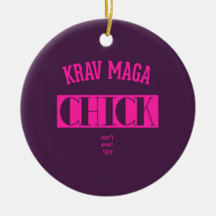 Ornamento De Cerâmica O pintinho de Krav Maga - tenta nem sequer