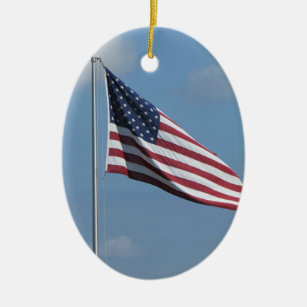 Ornamento De Cerâmica O Poema da Bandeira Americana