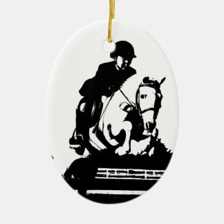 Ornamento De Cerâmica O pônei que salta o bw