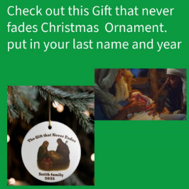 Ornamento De Cerâmica O presente que nunca desaparece no Natal