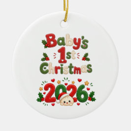 Ornamento De Cerâmica O primeiro Natal do bebê