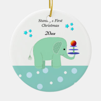Ornamento De Cerâmica O Primeiro Natal do Elefante Baby