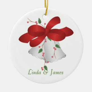 Ornamento De Cerâmica O primeiro Natal Ornament junto personalizado