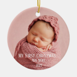 Ornamento De Cerâmica O Primeiro Parto de Natal do Bebê é Árvore de Nata