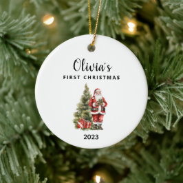 Ornamento De Cerâmica O Primeiro Segredo de Natal do Bebê Personalizado