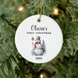 Ornamento De Cerâmica O Primeiro Segredo de Natal do Bebê Personalizado