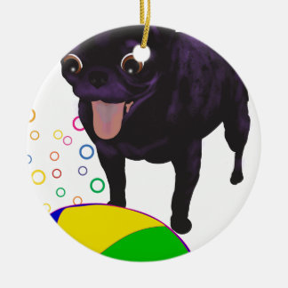 Ornamento De Cerâmica O Pug de Sheila - amor da bola