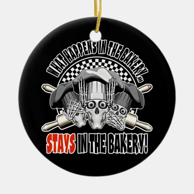 Ornamento De Cerâmica O que acontece na padaria: Rolling Pins (Frente)